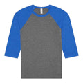 Camiseta ranglan gris con azul