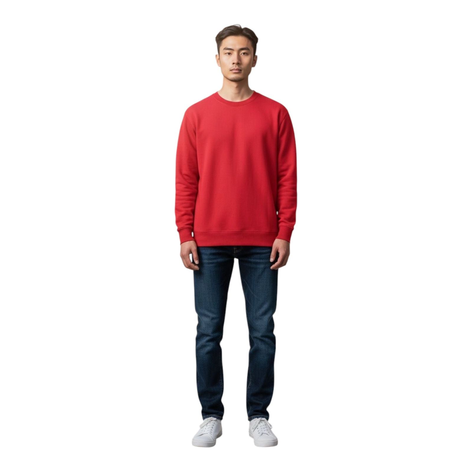 Sudadera cuello redondo rojo