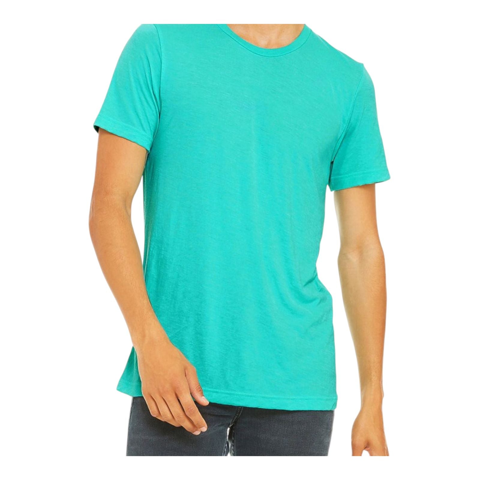Camiseta cuello redondo verde teal