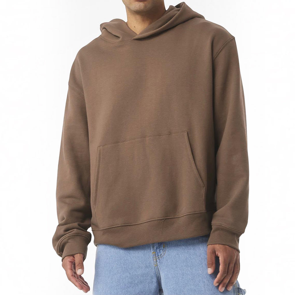 The Beauty Closet brown unisex fleece pullover hoodie with a front kangaroo pocket and relaxed fit.