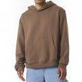 The Beauty Closet brown unisex fleece pullover hoodie with a front kangaroo pocket and relaxed fit.