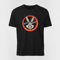 The Beauty Closet black t-shirt featuring a vintage Bugs Bunny graphic with red circular logo and text