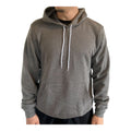 The Beauty Closet charcoal grey men's pullover hoodie with drawstring hood and kangaroo pocket.