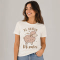 The Beauty Closet cream cotton t-shirt with a graphic of a sheep and Spanish text "El Señor es Mi Pastor"