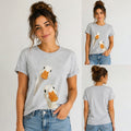 The Beauty Closet grey cotton t-shirt with a graphic of two curious white ducks peeking out. Relaxed fit, crew neck.