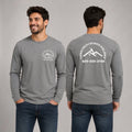 The Beauty Closet grey long sleeve t-shirt with white "Construcciones Solidez" logo on back.