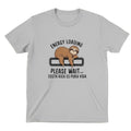 The Beauty Closet grey graphic t-shirt featuring a sloth illustration with the text Energy Loading Please Wait