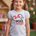The Beauty Closet grey short sleeve t-shirt with a Mini Mouse graphic print worn by a smiling young girl.
