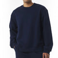 The Beauty Closet navy blue unisex fleece crewneck sweatshirt with a relaxed fit and soft cotton-polyester blend.