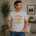The Beauty Closet grey t-shirt for men with vintage-style typography print reading Papa y Abuelo